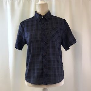 Hurley Button Down Plaid Short Sleeve Shirt Size Medium